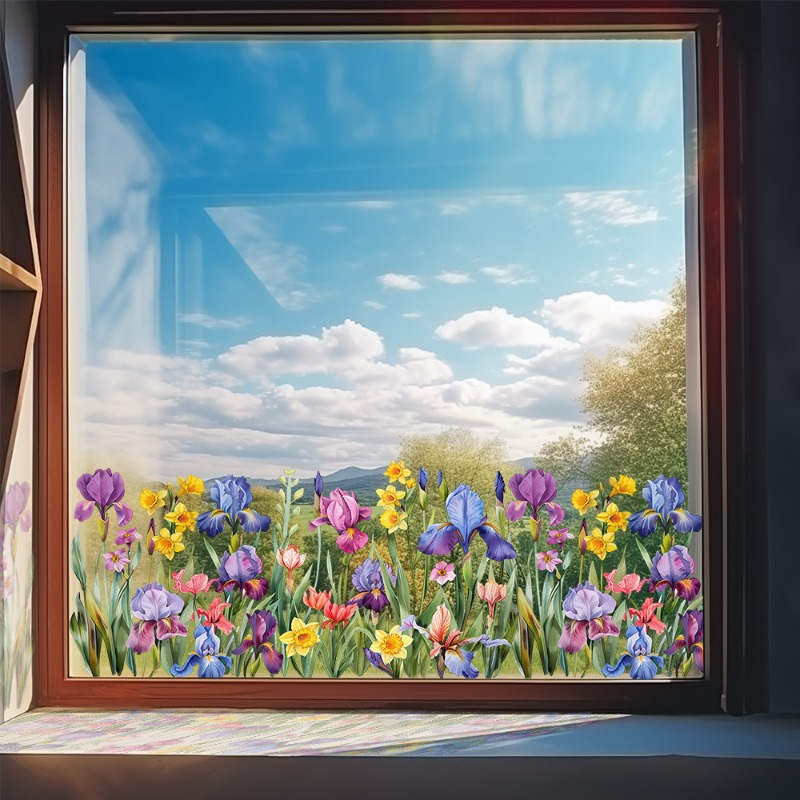 Kleurrijke mooie irisbloem muu - Pvc Panel Background recensie en prijs