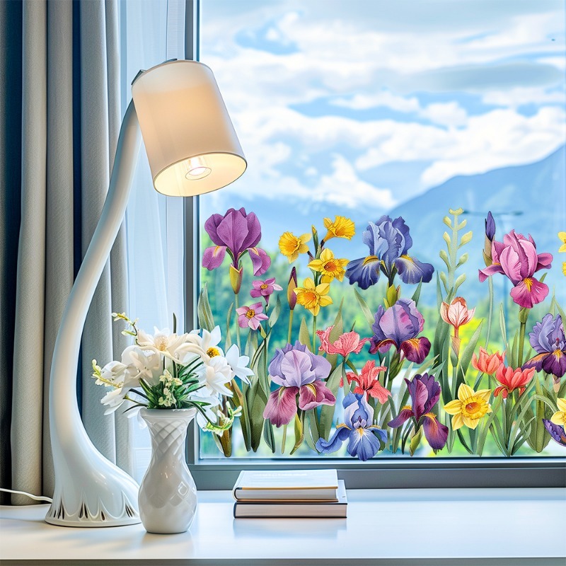 Kleurrijke mooie irisbloem muu - Pvc Panel Background recensie en prijs