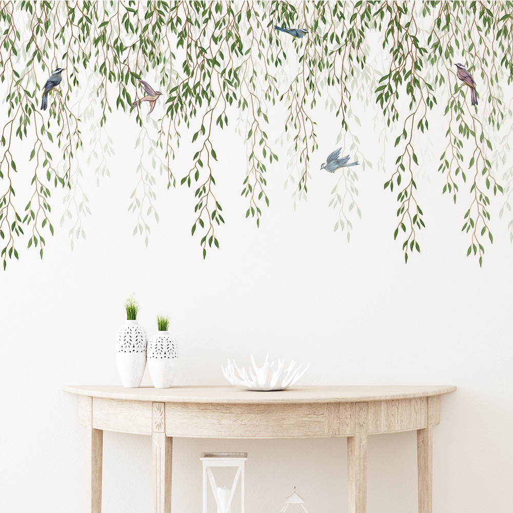 M169 Groen Blad Vogel Plant Mu - Pvc Panel Background recensie en prijs