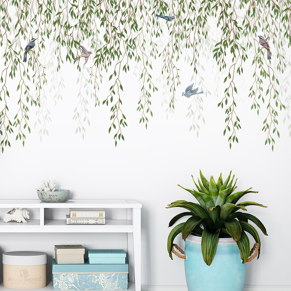M169 Groen Blad Vogel Plant Mu - Pvc Panel Background recensie en prijs